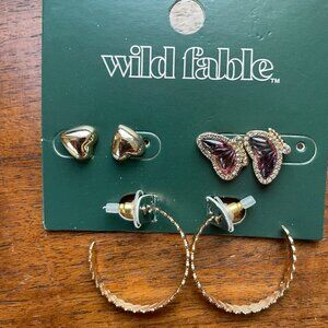 Bundle 3/$12 Trio of Wild Fable Gold Tone Earrings